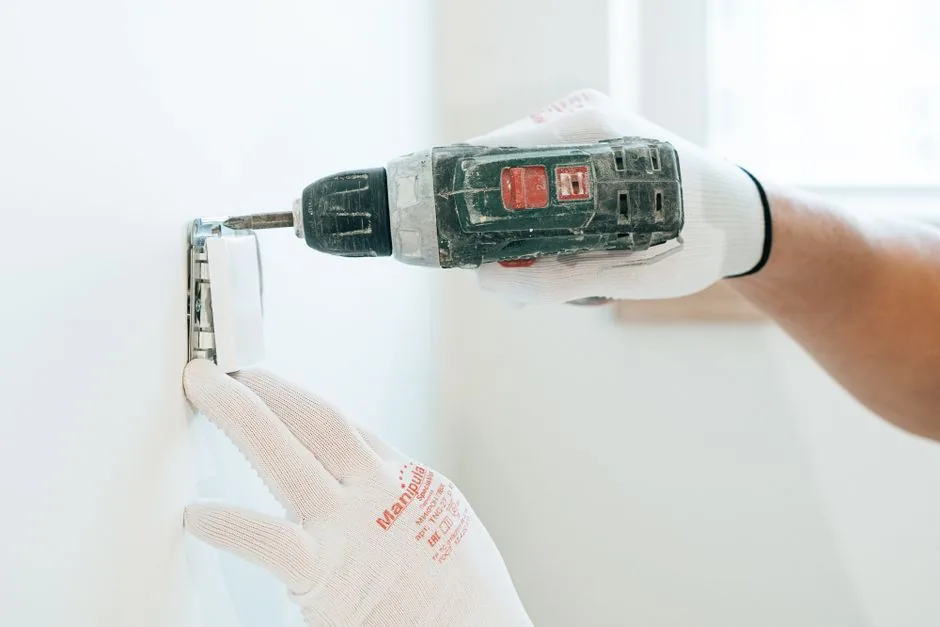 Prestador de serviço fazendo instalação na casa do cliente