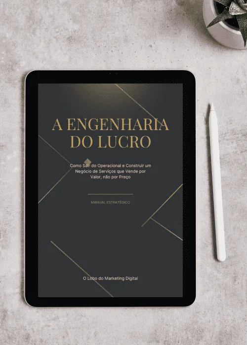 Ebook A Engenharia do Lucro, versão original, em um tablet