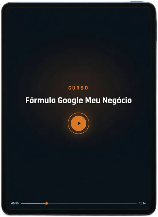 Curso Fórmula Google Meu Negócio em um tablet